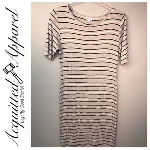 LuLaRoe | Gray Black Stripe Dress